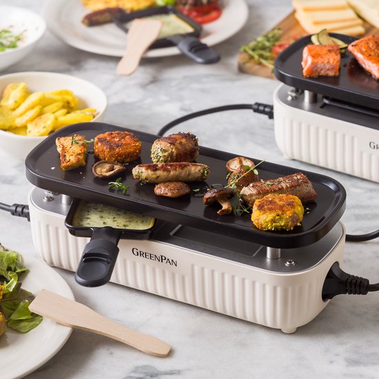GreenPan Silhouette Connectable Gourmetstel - Gourmet voor 2 Personen - Verbind tot 6 Toestellen - PFAS-vrije Antiaanbaklaag - Wit — afbeelding 3