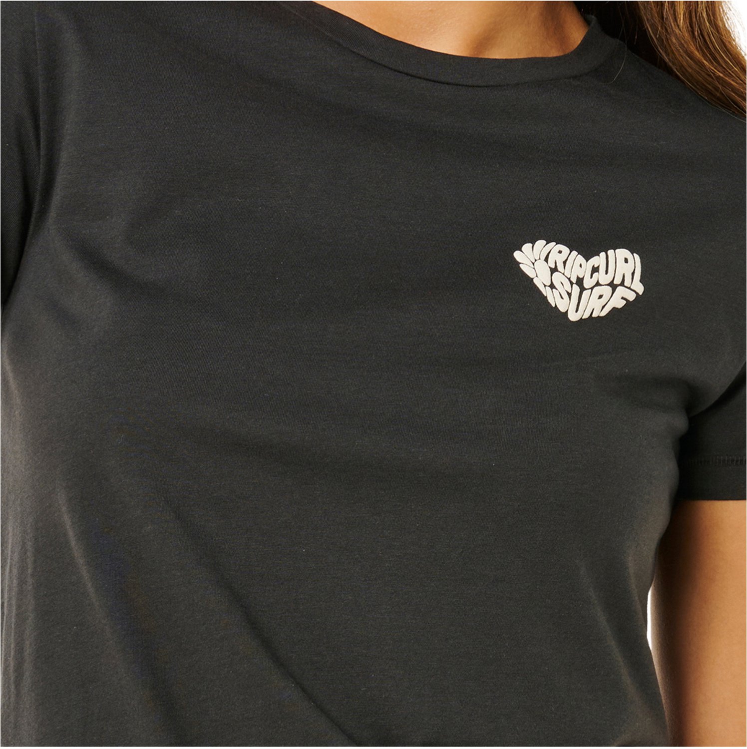 2026 Rip Curl Dames RC Heart Logos Tee Washed Zwart