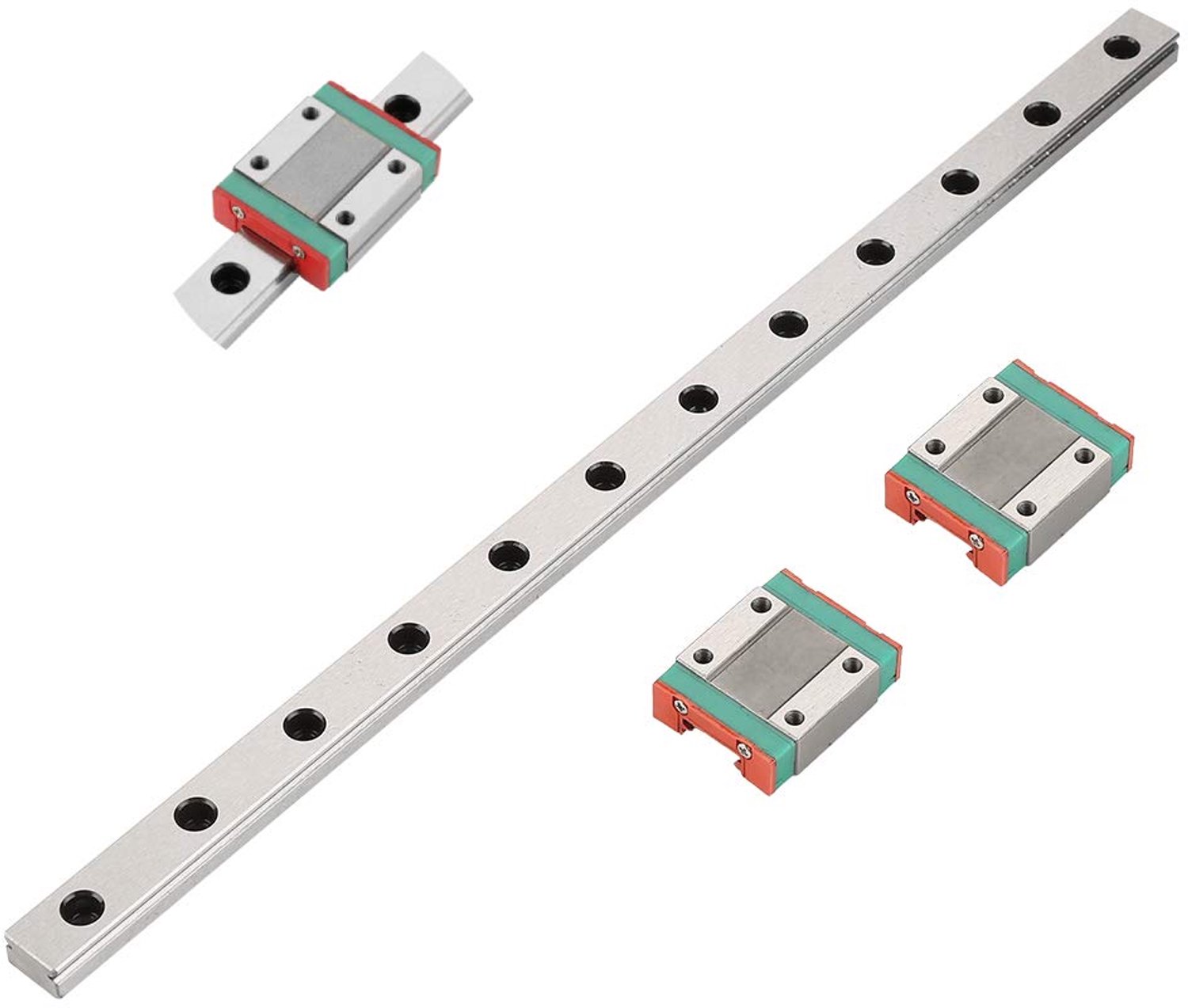 300 mm lineair railblok, MGN12 miniatuur lineaire geleiderail, geleiderail 12 mm breedte + 2 stuks MGN12B schuifblokken