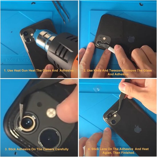 Origineel achtercameraglaslens vervanging voor iPhone 13 Pro en iPhone 13 Pro Max met voorgeïnstalleerd kleefstof en reparatiegereedschapsset — afbeelding 2
