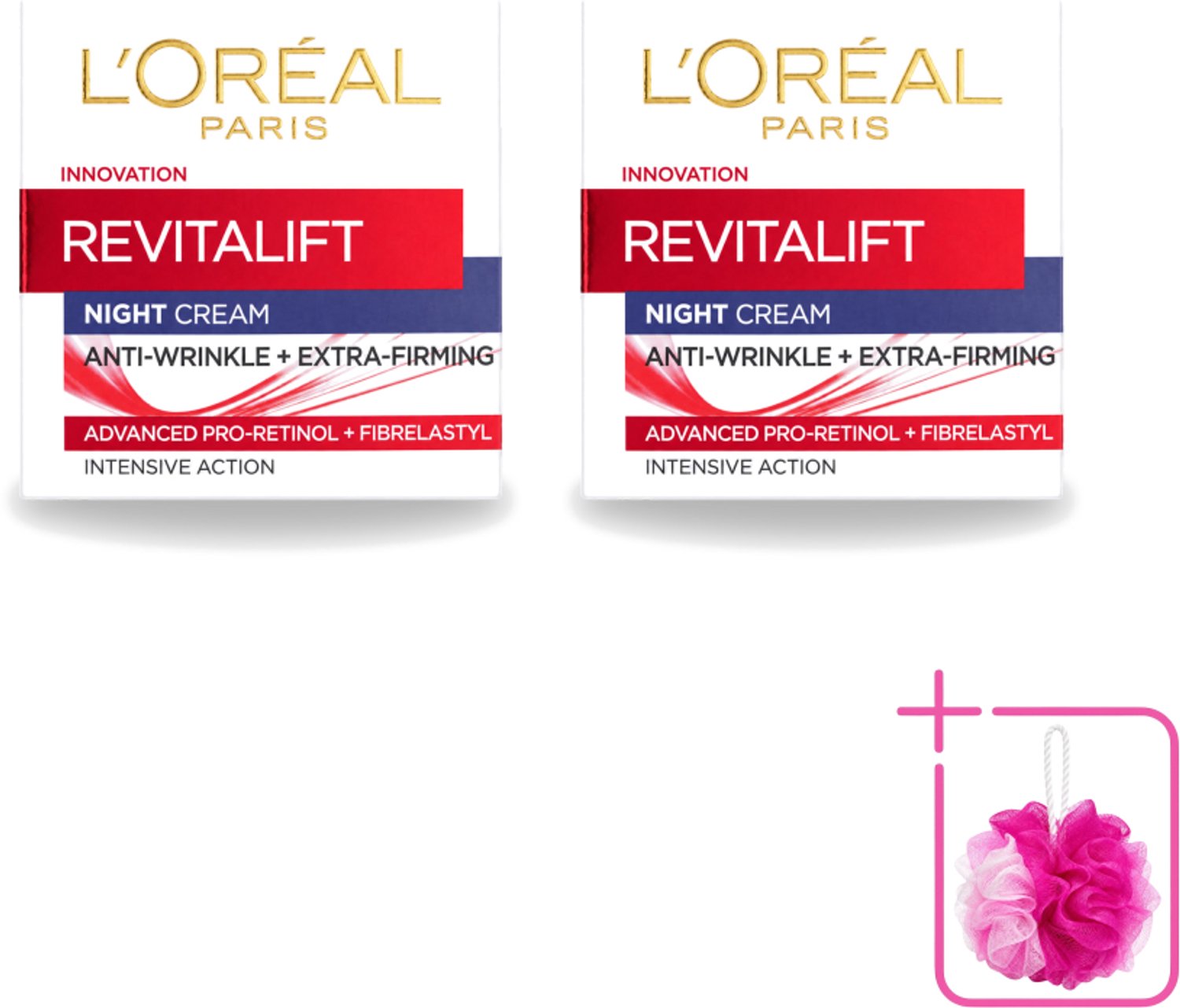 2 x L'Oréal Revitalift - Nachtcrème - Anti-Rimpel - Hydraterend en Verstevigend - 50 ml - Bulkverpakking - Anti-rimpel crème - Nachtcrème anti-aging