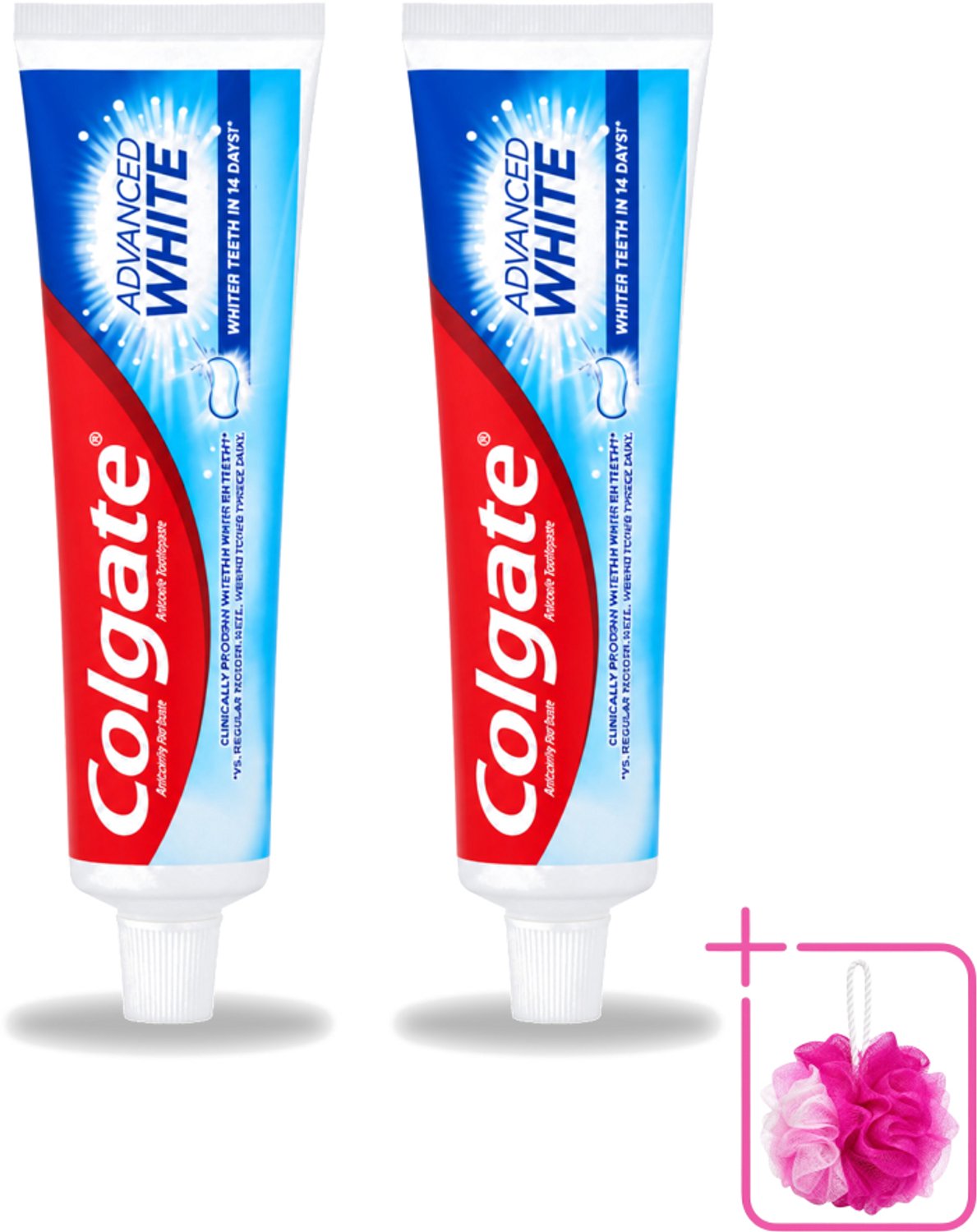 2 x Colgate - Advanced White - Tandpasta - 100ml - Bulkverpakking - Tandpasta - Douchemop - Witte tanden