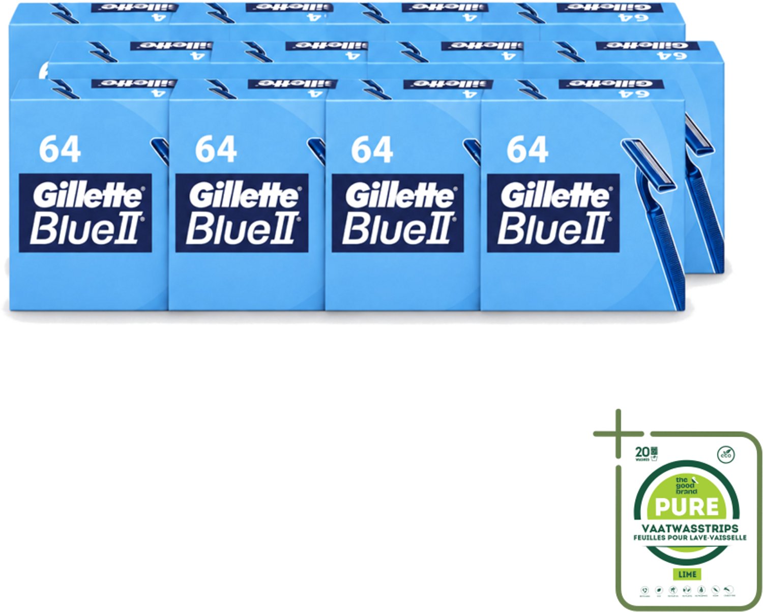 12 x Gillette - Blue 2 - Wegwerpscheermesjes - Duurzaam en comfortabel - 64 Scheermesjes - Grootverpakking - Scheermesje - Wegwerpscheermesje - Gillette - Scheerbeurt - Scheermesjes
