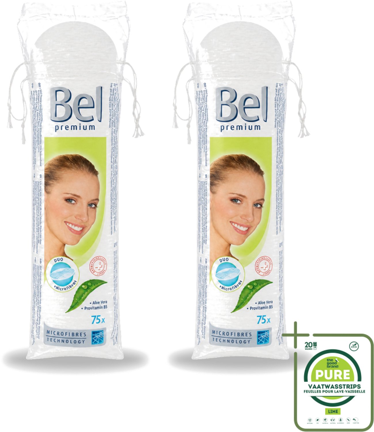 2 x Hartmann Bel - Wattenpads Premium Klein Rond - 75 Stuks - Grootverpakking - Vaatwasstrips - Bel Wattenpads - Biologische Wattenpads - Katoen Wattenpads - Gezichtsverzorging - Huidzacht