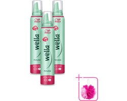 3 x WellaFlex Hold Ultra Strong Mousse - Haarmousse - Langdurige Versteviging - Flexibele Textuur - 200 ml - Bulkverpakking - Haarversteviging - Douchemop - Haar fixatie
