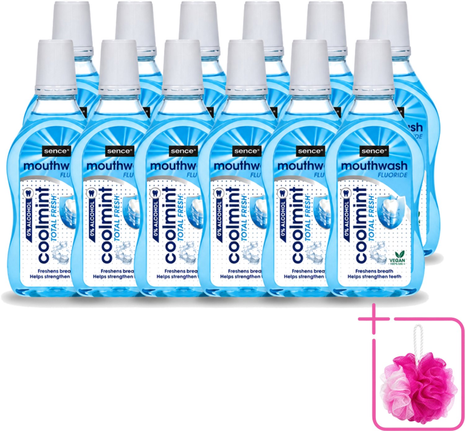 12 x Sence - Fresh Coolmint - Mondwater - Verfrissend - 500 ml - Bulkverpakking - Mondwater - Douchemop - Frisse adem