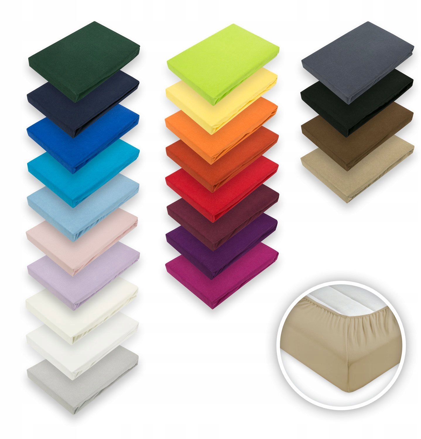 Kam-Pol Jersey Hoeslaken met Elastiek 100x180cm Lichtgrijs - Nederlands Product