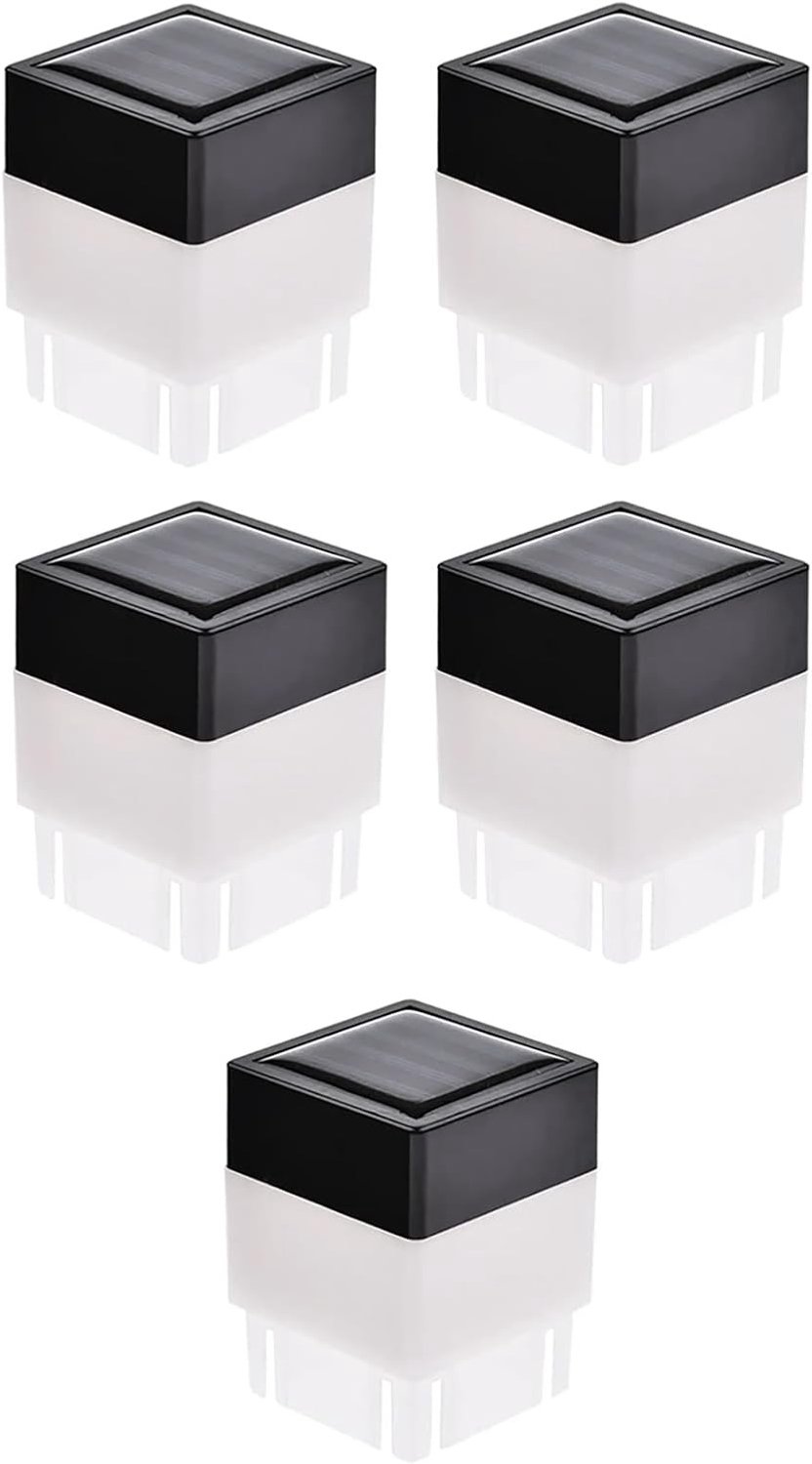Moderne Buitenverlichting: 5 Stuks Solar Paneel Paal Lichten, Waterdichte LED Tuinlampen voor Terras en Omheining