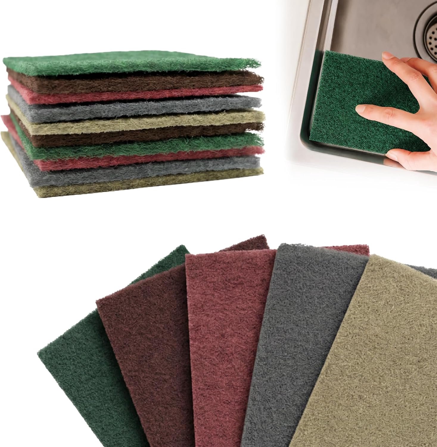 10 Stks Schurende Pads Set, Schurende Schuren Fleece Pads