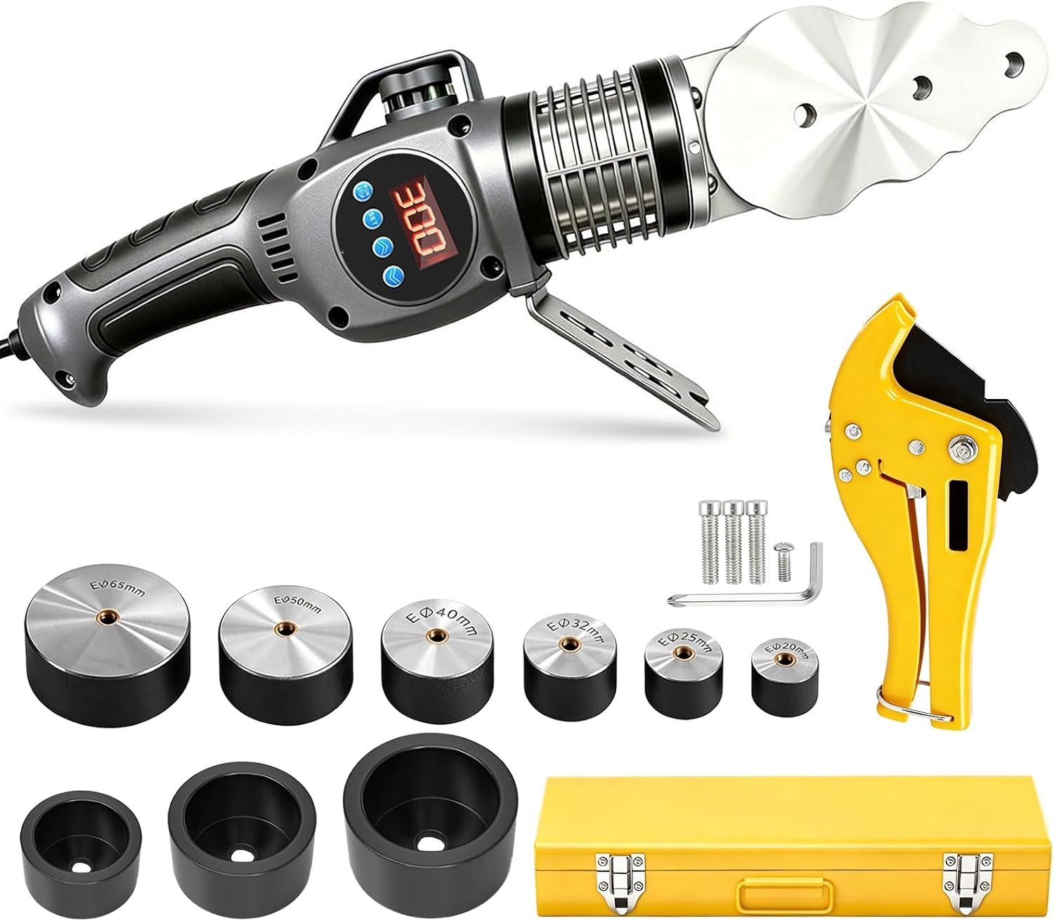 Lasapparaat 1500 W - kunststof buislasapparaat - digitaal display - snel opwarmen voor efficiënt werken - ShopVlot
