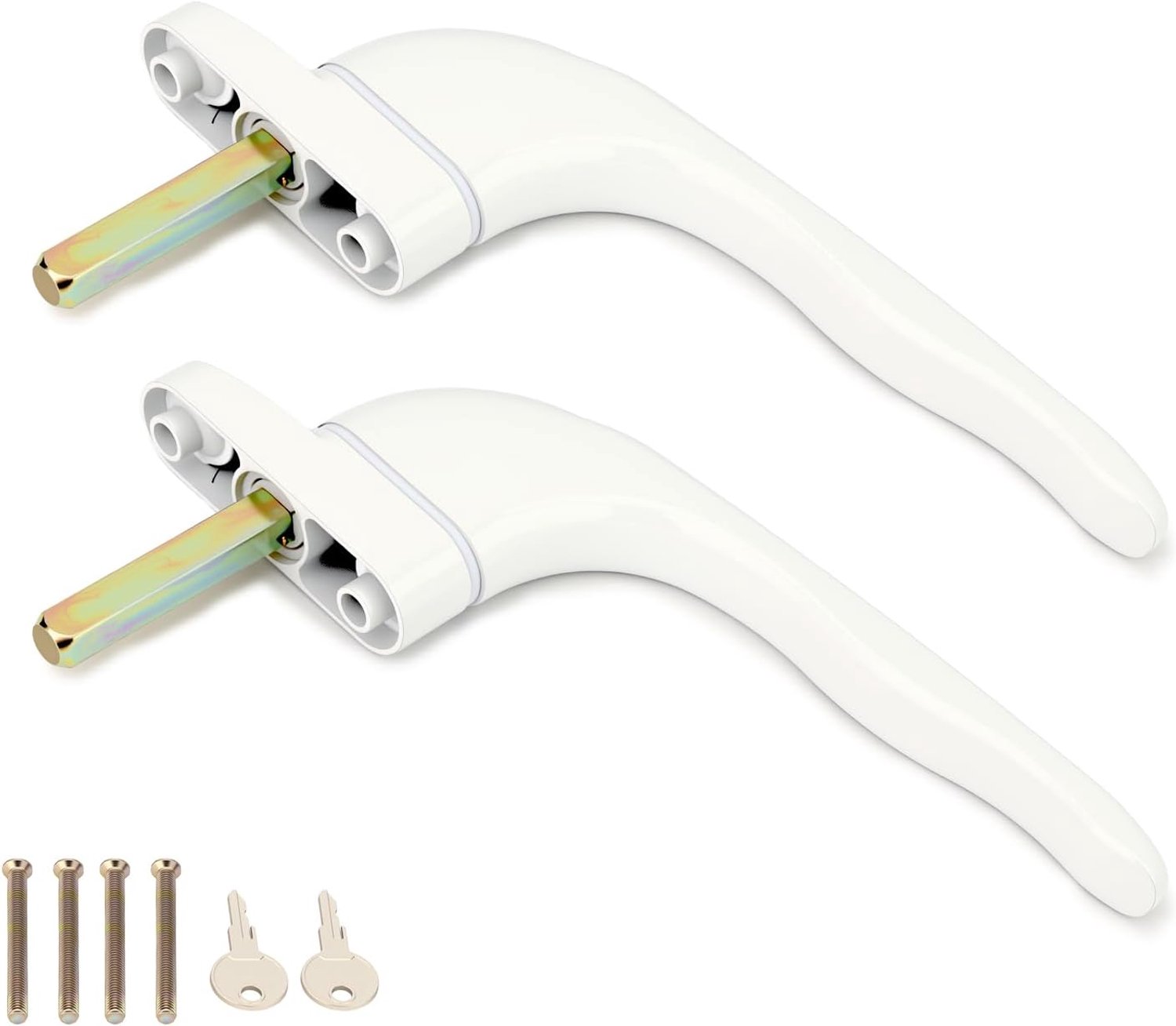 2 Pcs Witte UPVC Raamkrukken 43mm Spil