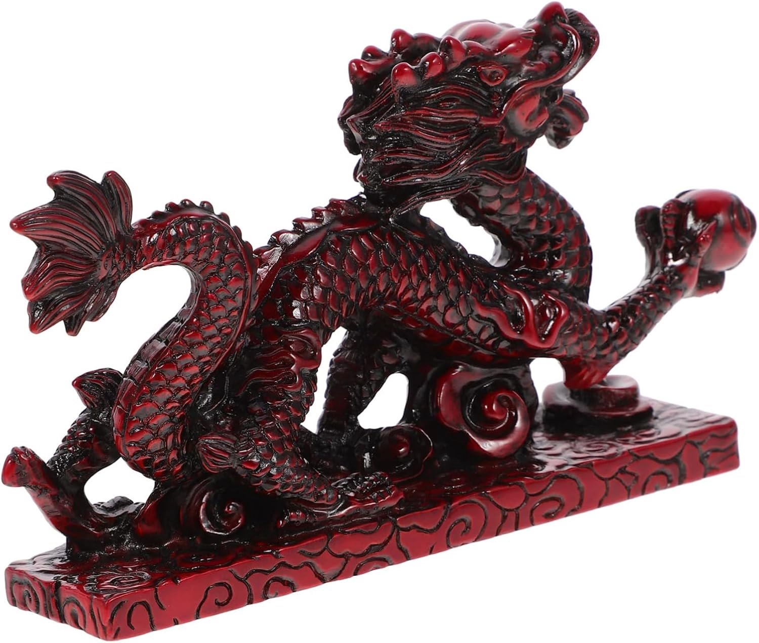 Hars Drakenbeeldje Chinese Drakenfiguur 6 Inch Platte Bodem Veilig Materiaal