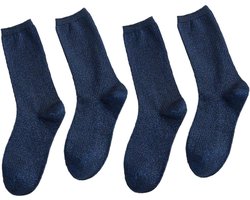Lurex Glinsterende sokken voor dames, 5 paar, katoen, uniseks, ademende comfortabele tailleband, esthetische sokken, comfortabele geribbelde sokken, geschikt voor sport, vrije tijd, feestjes