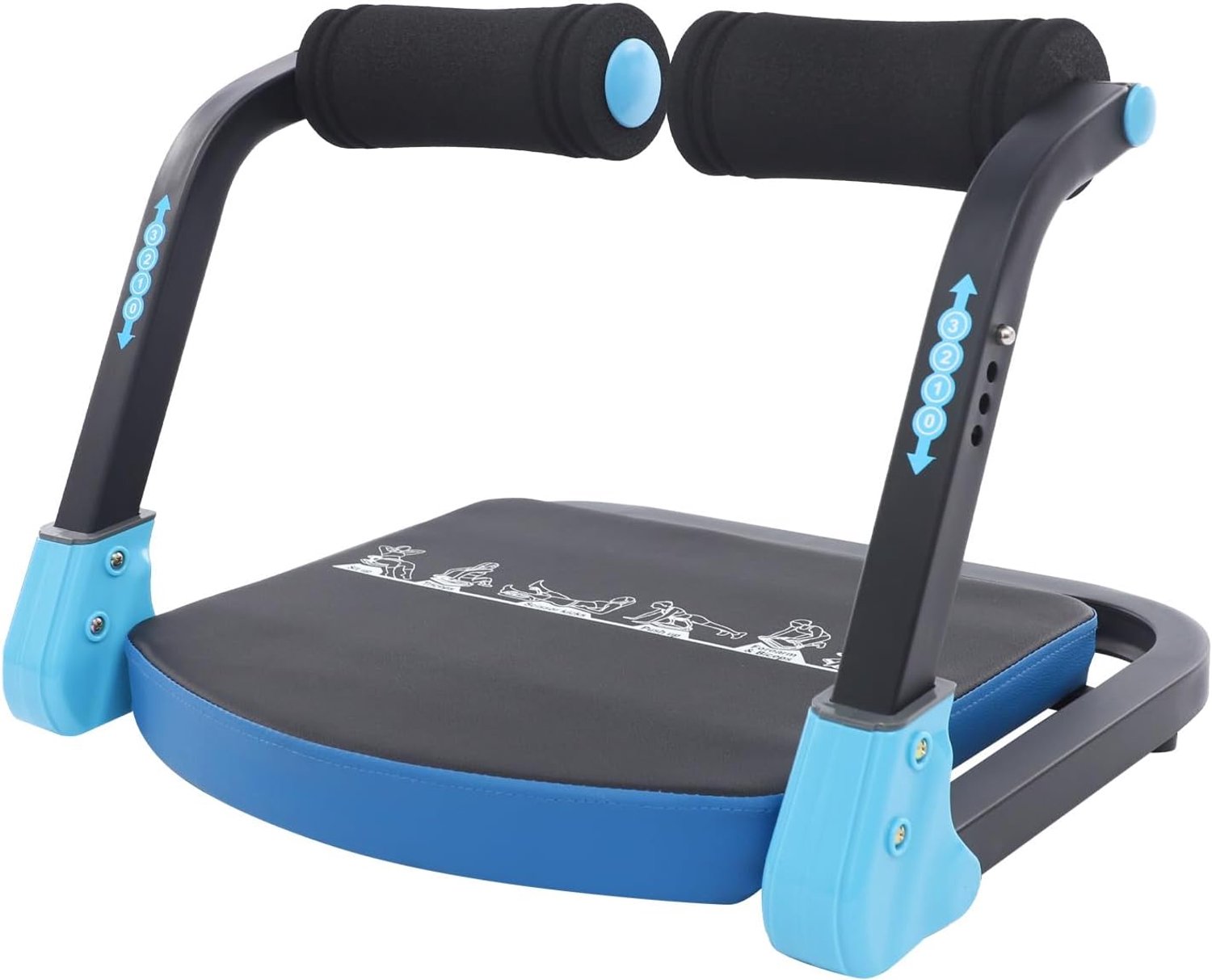 Buiktrainer, sit-up-apparaat, 3-voudig instelbare weerstand, opvouwbare buikspier-oefenmachine tot 120 kg, voor thuis en op kantoor, full-body workout, buik, benen en billen
