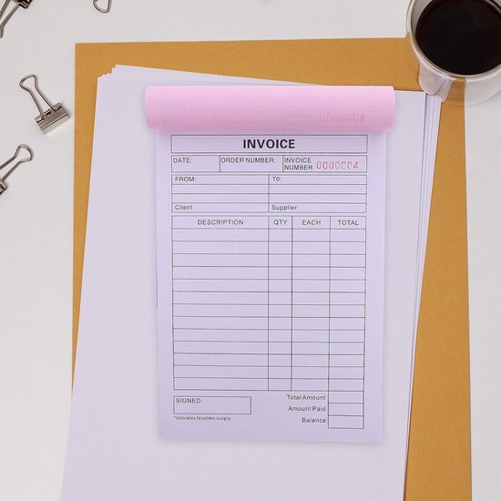 4 Stuks Delige Carbonloze Order Receipt Book Handgeschreven Invoice Pad voor Kleine Bedrijven Veilig Zakelijk Bonnenboek voor Nauwkeurige Bestelformulieren Klantenregistratie — afbeelding 2