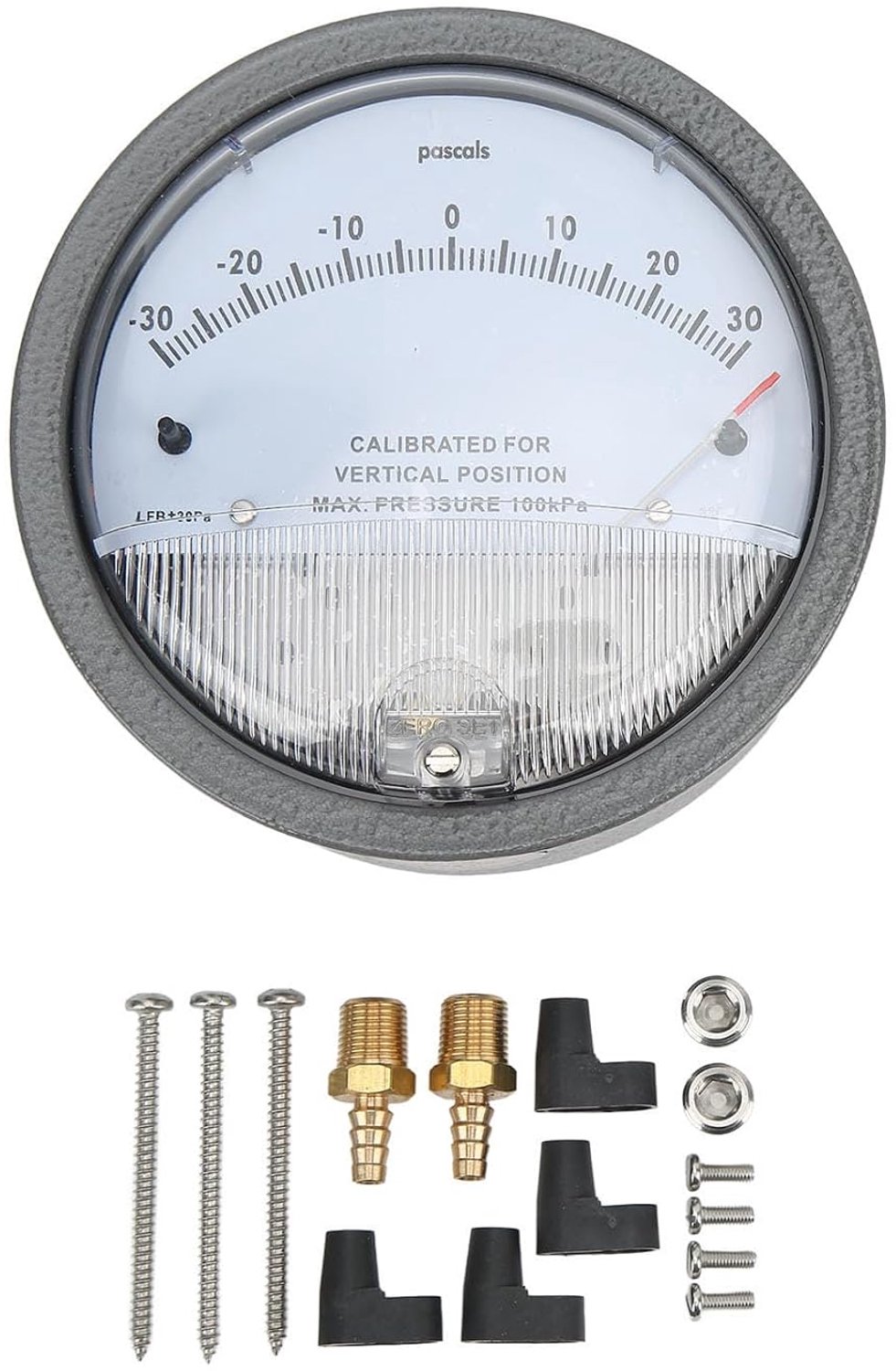 Differentiële manometer voor witruimte, HVAC-filter, detectiewijzer, differentiële drukmeter, pneumatische vacuümcomponenten, kunststof materiaal
