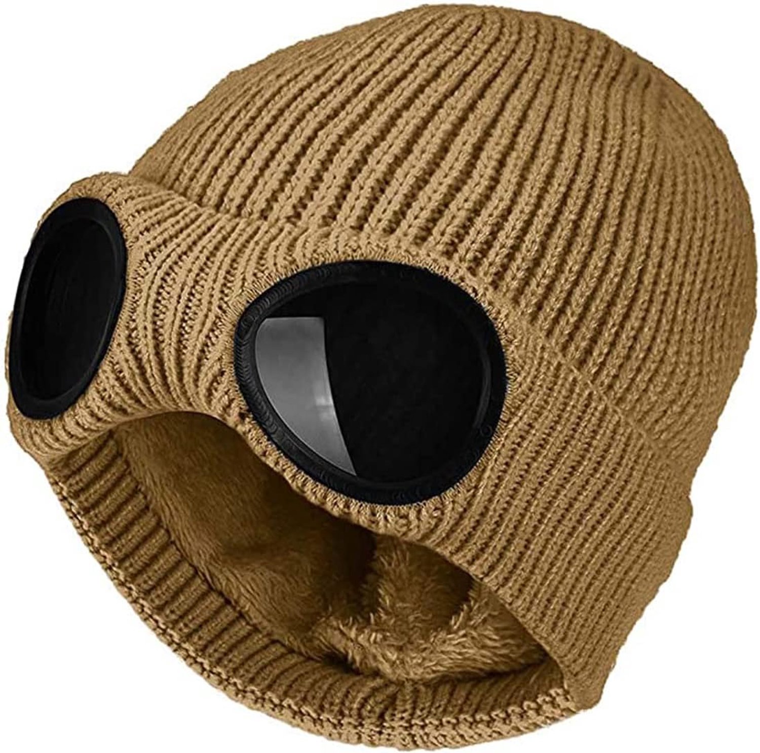 Unisex Goggle Beanie Gebreide Winter Chunky Beanie Hoed