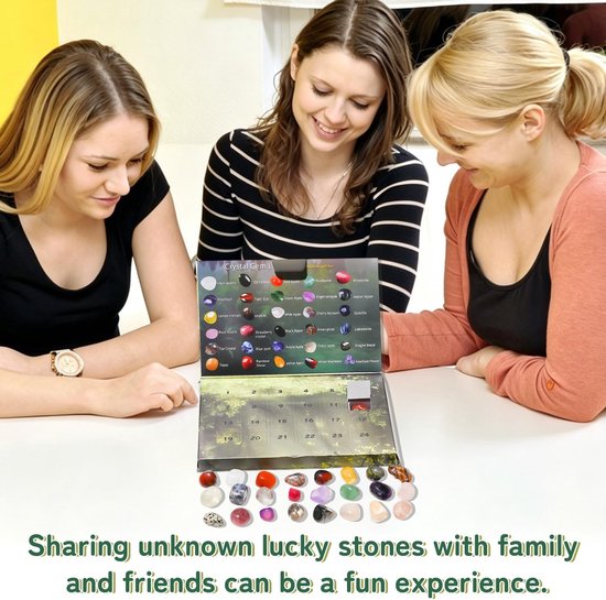 24 Stuks Edelstenen Cadeaubox - Natuurlijke Kristallen Set voor Kinderen - Healing Stones Collectie Verrassingsdoos - Verjaardagscadeau voor Jongens en Meisjes — afbeelding 4
