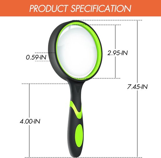 3 stuks 10 x magnifierglas voor kinderen, leesglas, antislip handglas, 75 mm grote magnificerende glazen voor close-werk, insect, wetenschap en hobby-observatie (inclusief tas) — afbeelding 4