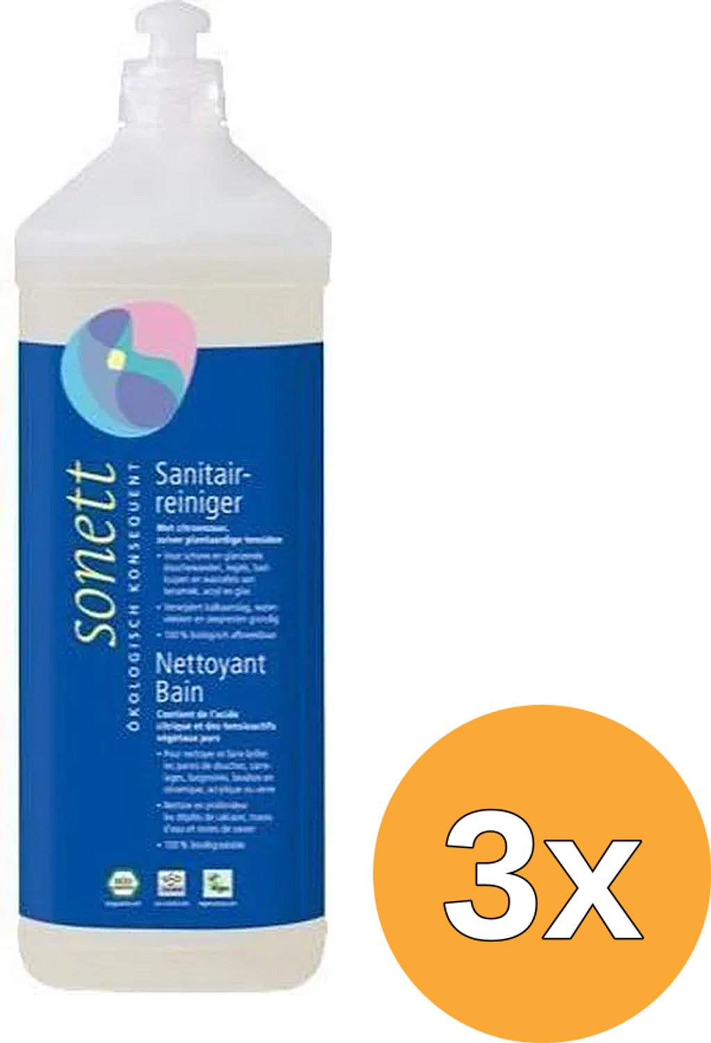 3x Sonett Sanitairreiniger Bio (1000 ml)