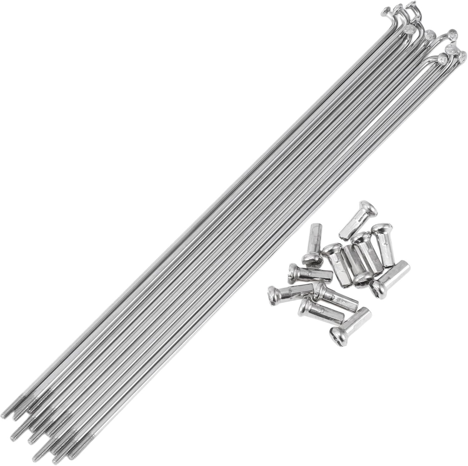 Set van 12 stuks 14G fietsspaken 174mm - RVS zilveren spaken voor fietsvelgen en reparatie