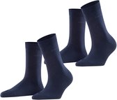 Esprit Basic Easy 2-Pack drukvrije comfort tailleband katoen multipack sokken dames blauw - maat 35-38