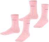 Esprit Foot Logo 2-Pack eenkleurig katoen multipack sokken kinderen roze - maat 31-34