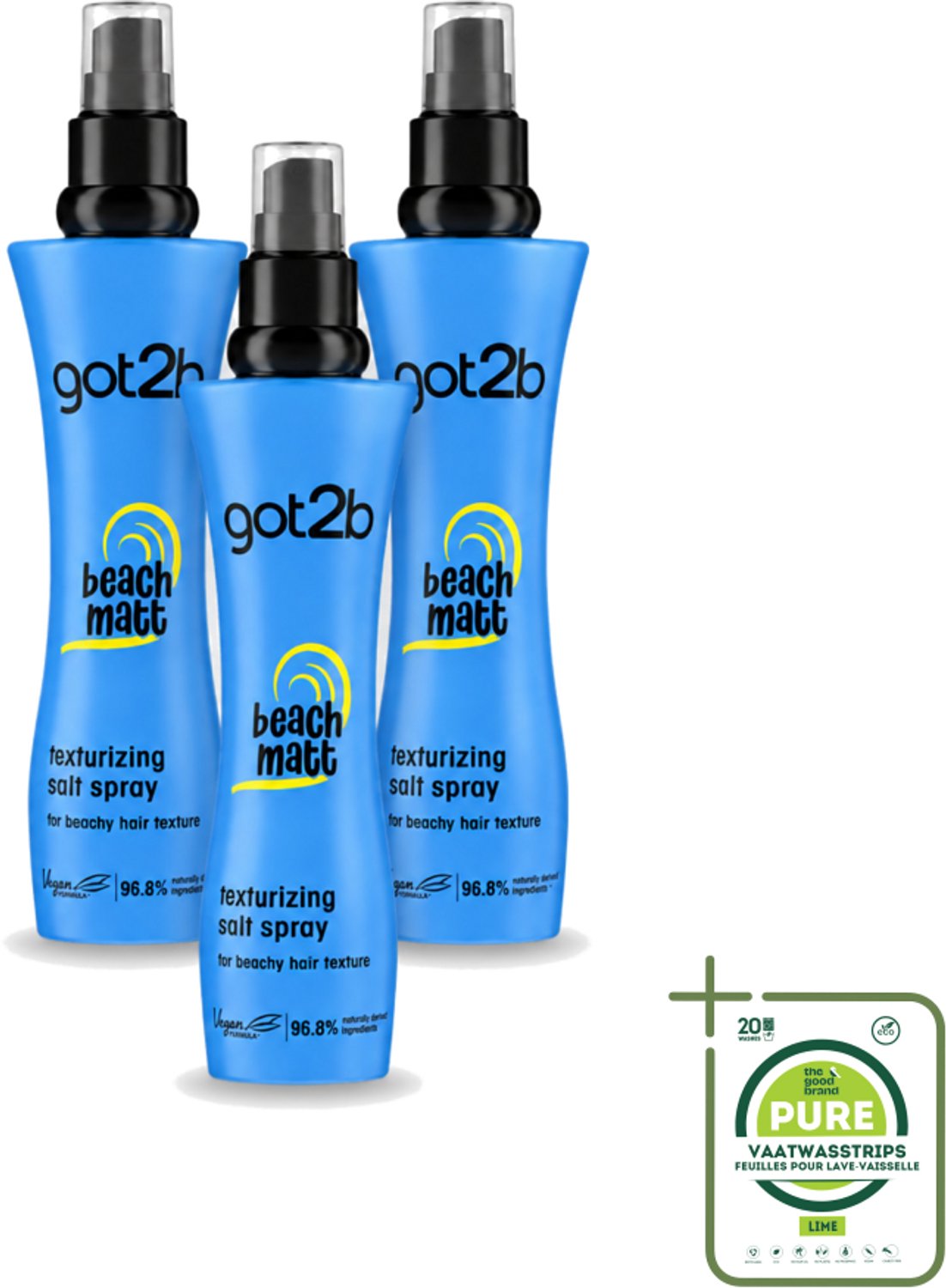 3 x Got2B - Salt Spray - Beach Babe - 200 ml - Grootverpakking - Strandlook - Zout Spray - Textuur - Volume - Natuurlijke Look
