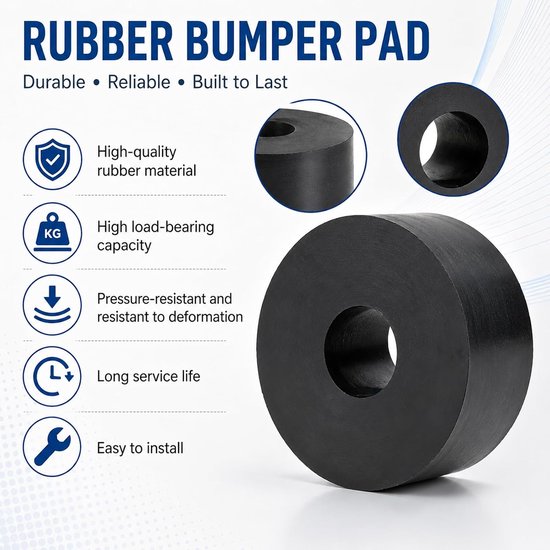 4 stuks rubberen sluitringen, afstandhouders, rubberen buffers, buitendiameter 60 mm, binnendiameter 20 mm, dikte 30 mm, aanslagbuffer, rubberen demper, ronde rubberen schijven, afstandshulzen voor — afbeelding 5