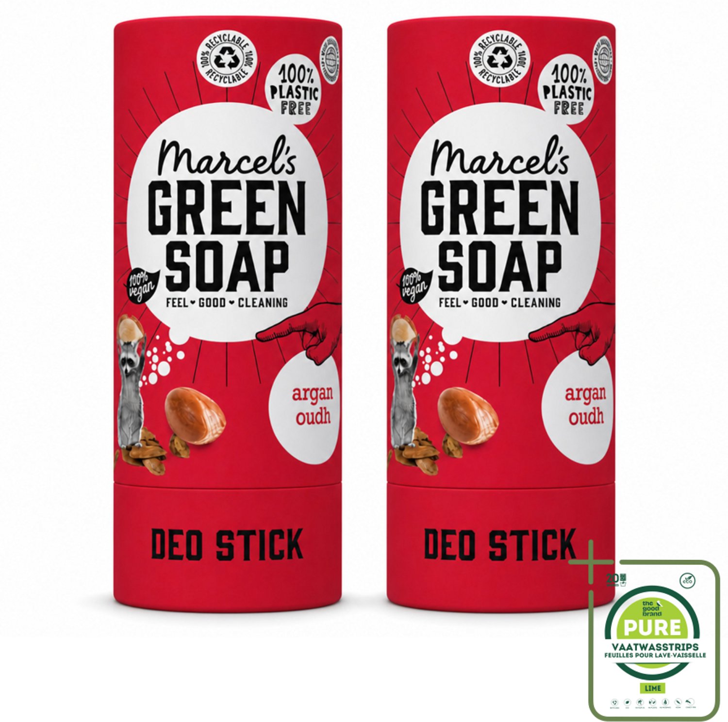 2 x Marcel's Green Soap - Deodorant Stick - Argan & Oudh - Langdurige frisheid - 40 gr - Grootverpakking - Deodorant - Argan - Oudh - Natuurlijke Deodorant - Frisheid