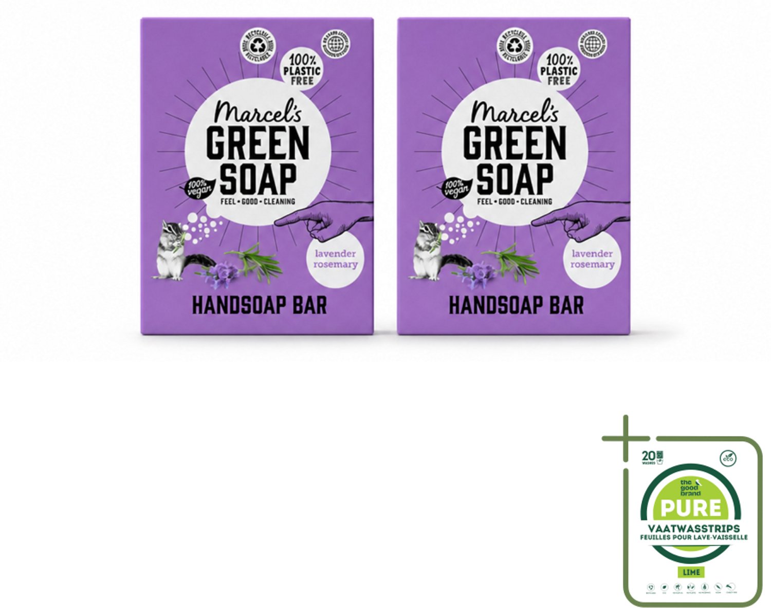 2 x Marcel's Green Soap - Handzeep Bar - Lavendel & Rozemarijn - Zachte verzorging - 90 gr - Grootverpakking - Vaatwasstrips - Handzeep Bar - Natuurlijke Handzeep - Milieuvriendelijke Handzeep - Vegan Handzeep - Lavendel Handzeep