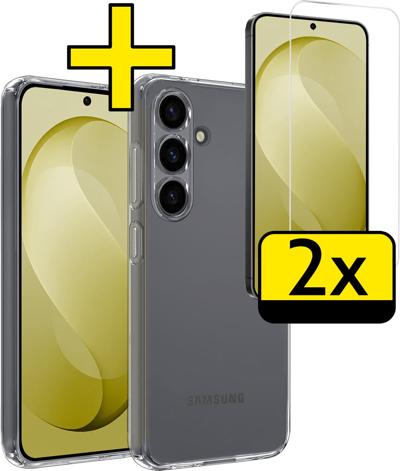 Hoesje - Met 2x Screenprotector - Geschikt voor Samsung Galaxy S26 FE - Sterk & Shockproof - Back Cover - Siliconen Case - Telefoon Hoes - Telefoonhoesjes - Transparant