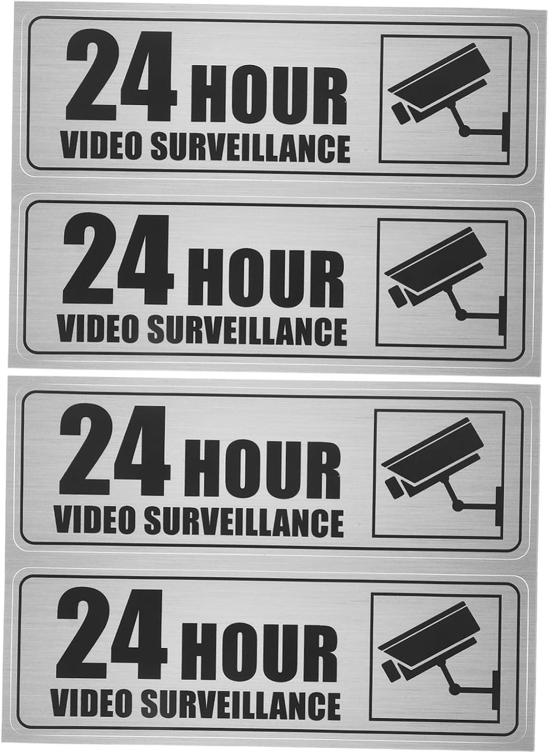 Happyyami 2 Vellen Zelfklevende -uurs Video-waarschuwingssticker Voor Kantoor, Restaurant, Veiligheidsstickers Voor Deuren, Ramen En Muren