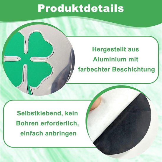 4 stuks 56 mm metalen vierblad naafdoppen stickers — afbeelding 3