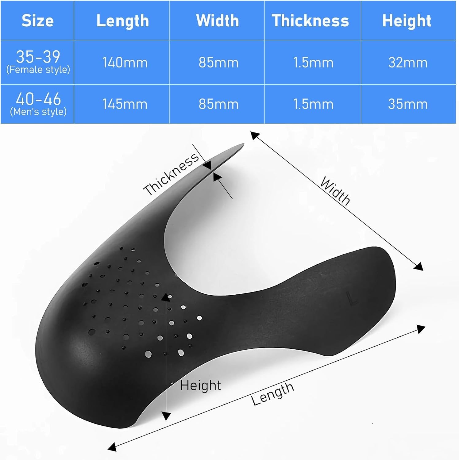 Schoenbeschermers - Wit - L (40-46) - Anti-rimpel Knikbescherming voor Sneakers - Voor Heren en Dames