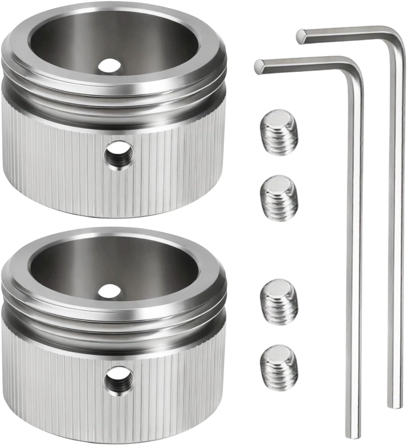 Set van 2 Verwarmingsklep Adapters van 304 Roestvrij Staal, Thermostaat Adapter RA naar M30 x 1.5, Geschikt voor Radiatoren en Thermostatische Ventielen, Antislip Grip en Eenvoudige Installatie