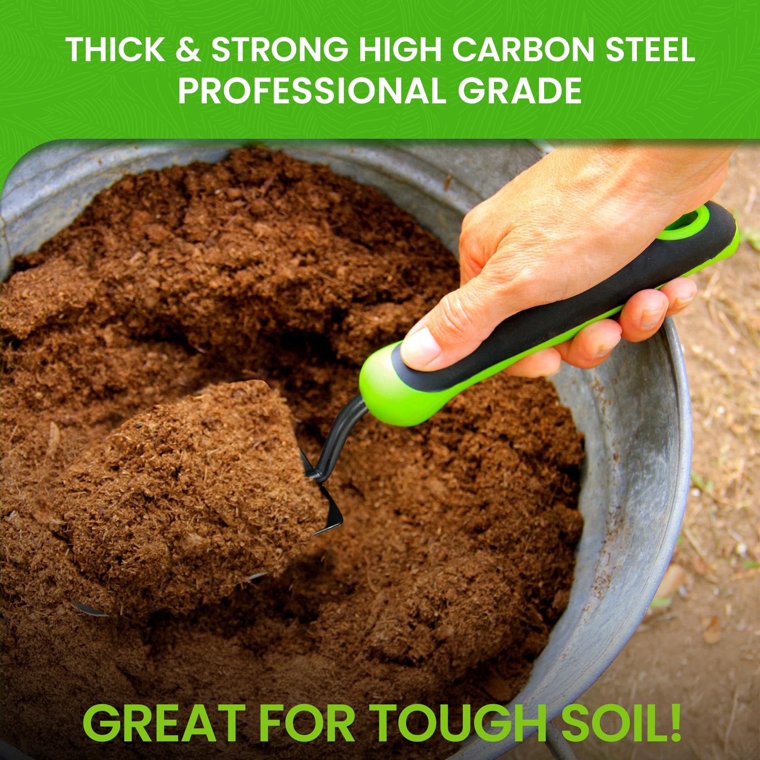 Garden Guru Heavy Duty tuintroffel handschop voor tuinieren - sterk koolstofstaal - roestbestendig - ergonomische grip - perfect troffel tuingereedsch