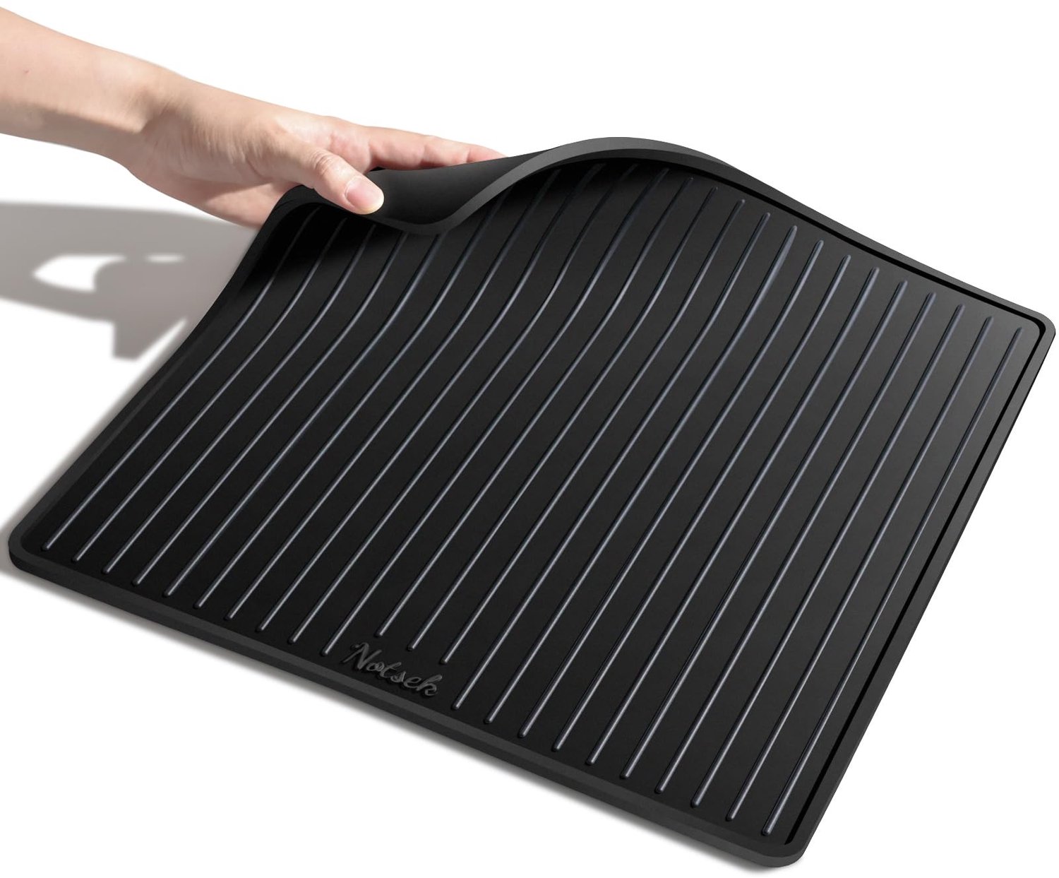 Siliconen koffiemachinemat voor Breville 870/880, 35 x 35 cm klein, 0,6 cm verhoogde lip morsvrij, onder - ShopVlot