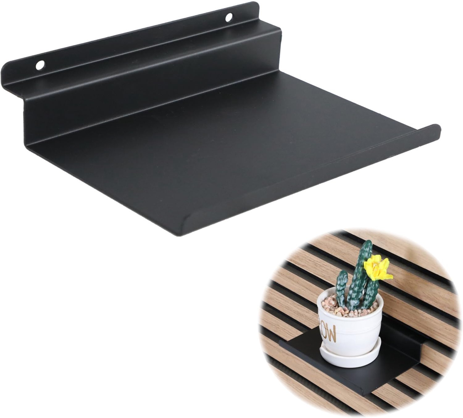 Plank voor akoestische paneelen 25 x 10 cm - metaal - zwevende wandplanken - opslag voor akoestische panelen - Luxento