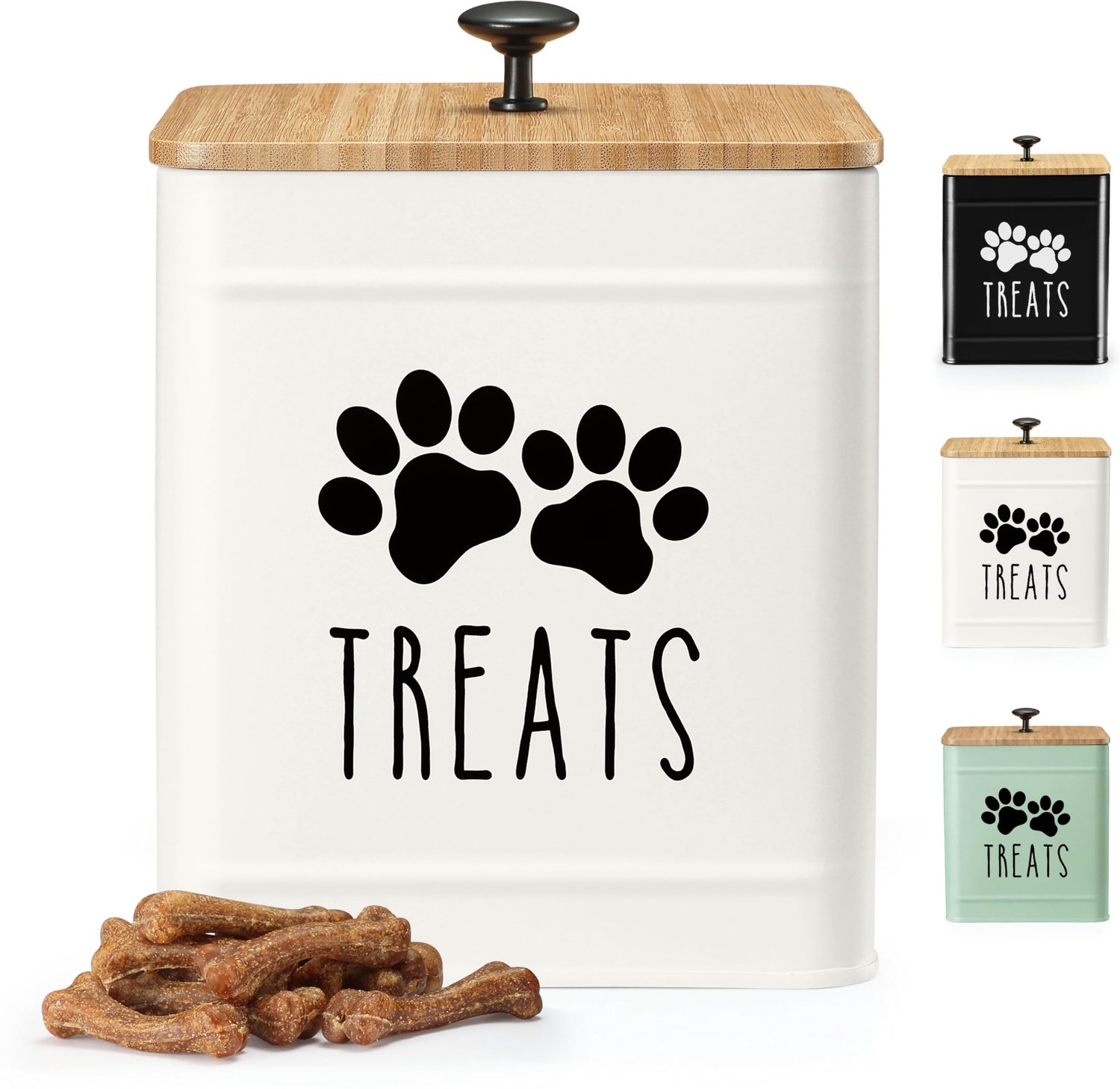 PERFNIQUE Luchtdichte snoepdoos voor honden, koekjespot voor honden voor keukenaanrecht, lekkernijencontainer voor huisdieren, traktatiepot voor huisd