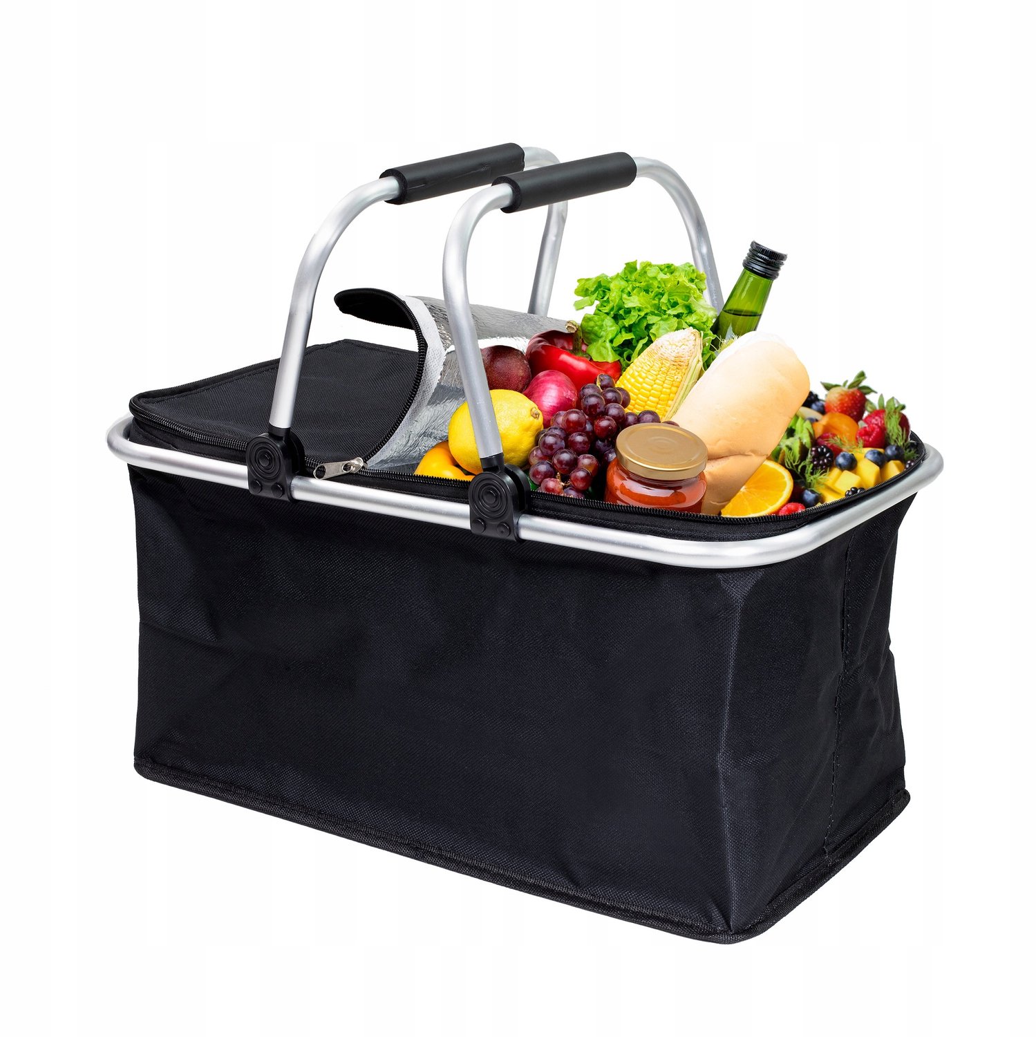 Thermos Picnicmand 30L Opvouwbaar - Geïsoleerd & Waterdicht - Zwart