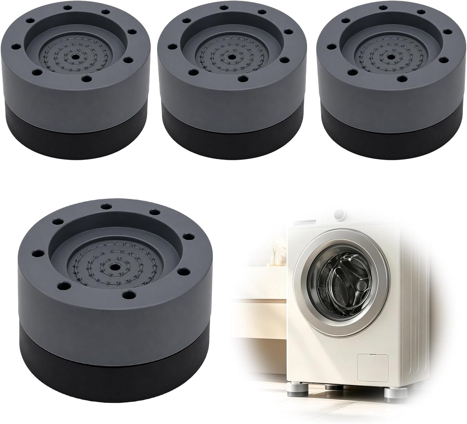 4 stuks anti-trillingsglijders voor wasmachines, drogers en meubels - ShopVlot