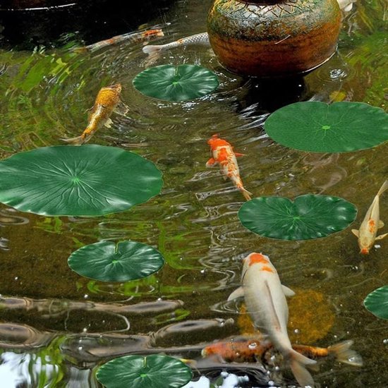 10 stuks 5 soorten kunstmos, drijvend, lotusbladeren, lelies, kunstbladeren, vijverdecoratie voor zwembad, aquarium, decoratie — afbeelding 4