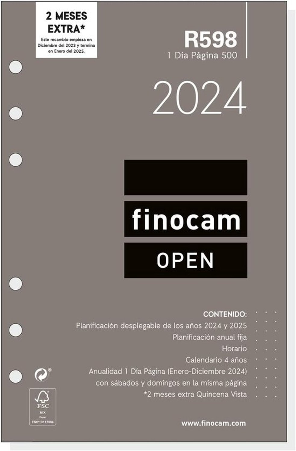 Agenda voor 2024 - Planner voor dagindeling - Afspraken plannen - Informatie over Spaanse vakanties - 1 dag per pagina - Meerkleurig