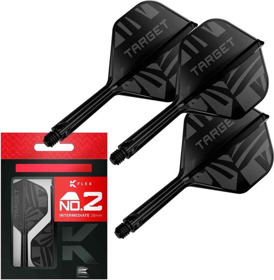 Target K-Flex Patterned Black NO2 - Dart Flights — afbeelding 2