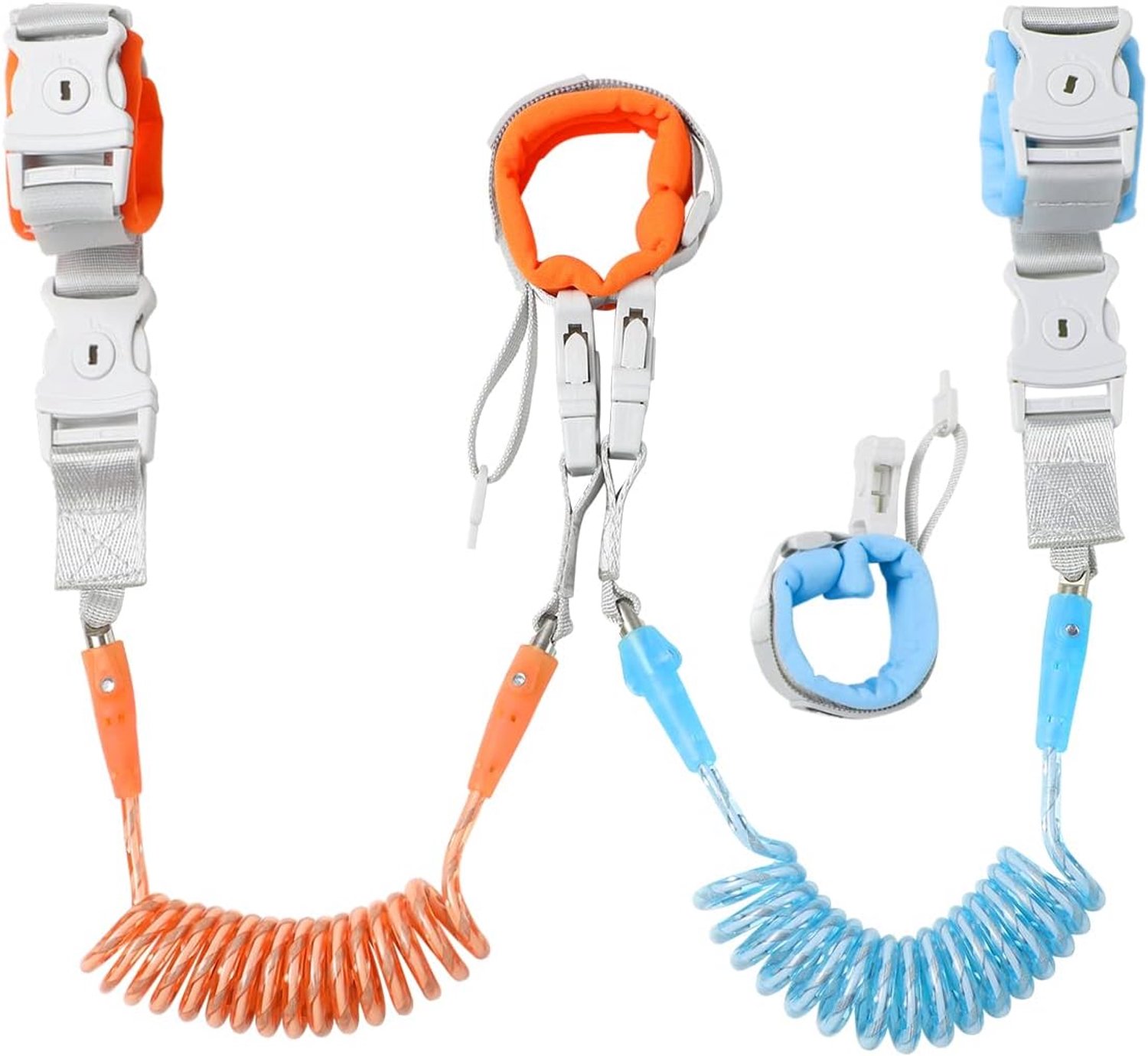 [Upgrade] Anti verloren polsband, Dr. meter 2-in-1 Peuters Veiligheid Polsband Riem met Sleutel & Slot, Kinderen Anti Lost Walking Harness Touw voor Babies, Dubbele Lengte 6.6ft
