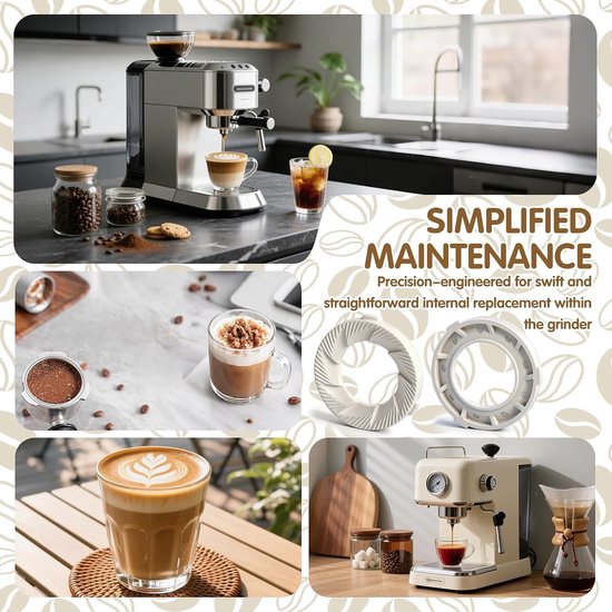 2 stuks keramische maalringen, hoogwaardige nauwkeurige maalstenen van keramiek voor koffiemachines uit de EP-serie, compatibel met Philips Saeco Latte Go, maalstenen reserveonderdelen voor — afbeelding 3
