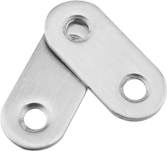 Set van 30 RVS Verbindingselementen 37 x 16mm - Stevige Platen voor Meubelreparatie, Verbinden en Ondersteunen met Schroeven — afbeelding 2