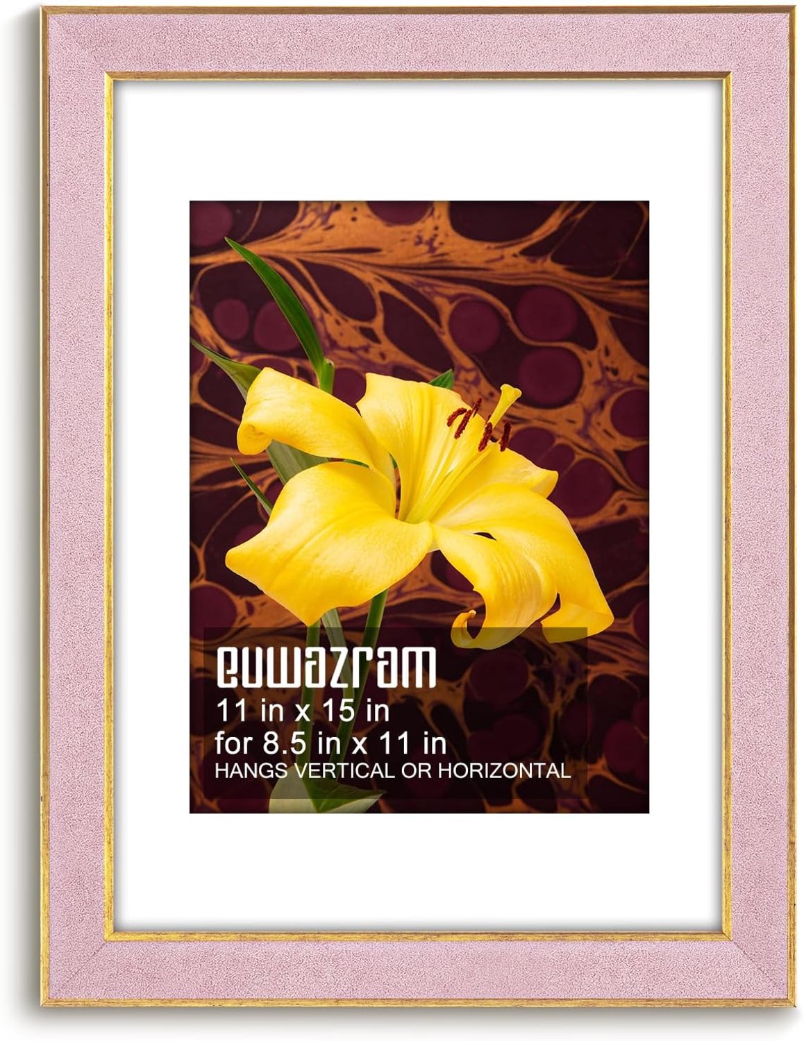 Suède 11 x 15 frame - enkele lijst, elegant roze 28,5 x 35 cm, fotolijsten voor kunstwerken, puzzels, foto's en filmposters