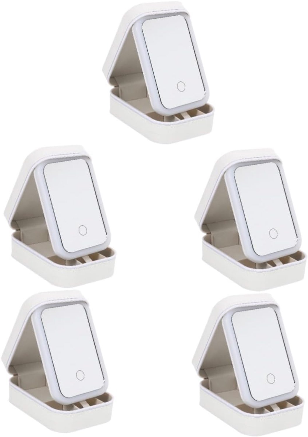 Beavorty 5 Stuks Cosmetische Opbergdoos Make-Up Reisorganisator Reizende Make-Up Koffer Kleine Reismake-Up Organisator Make-Up Organisator Reismake-Up Koffer Met Verlichte Spiegel Kleine